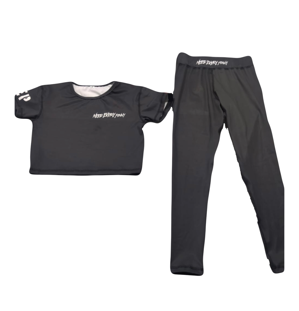 Black Need Every Penny Crop Top Set